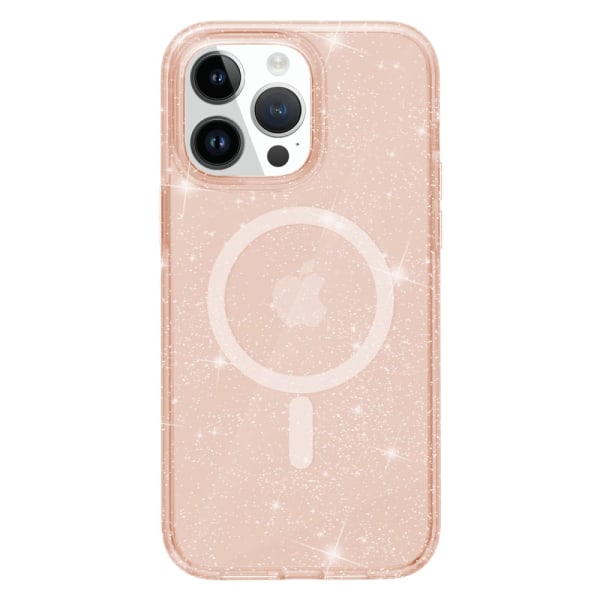 Glitter MagSafe Skal iPhone 15 Pro Transparent Guld