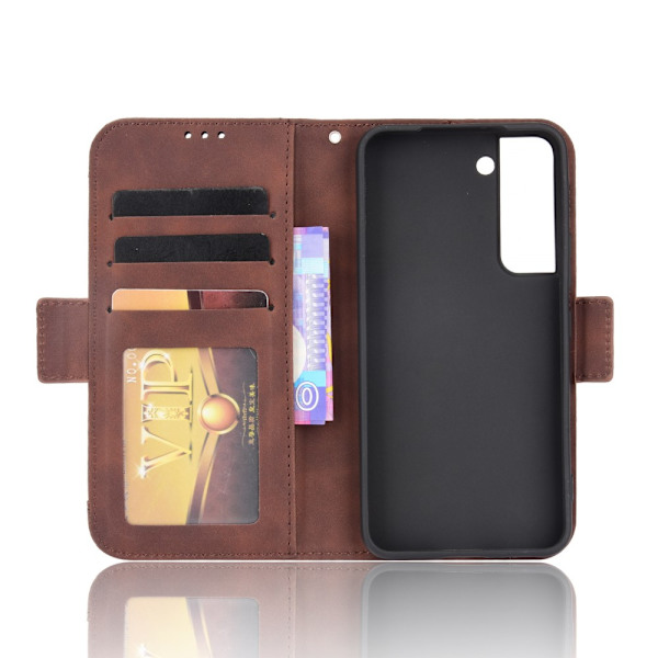 Monikäyttöinen lompakkokotelo Samsung Galaxy S22 Plus - Ruskea