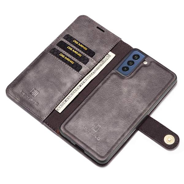 DG.MING 2-in-1 Magnet Wallet Samsung Galaxy S21 FE Brun