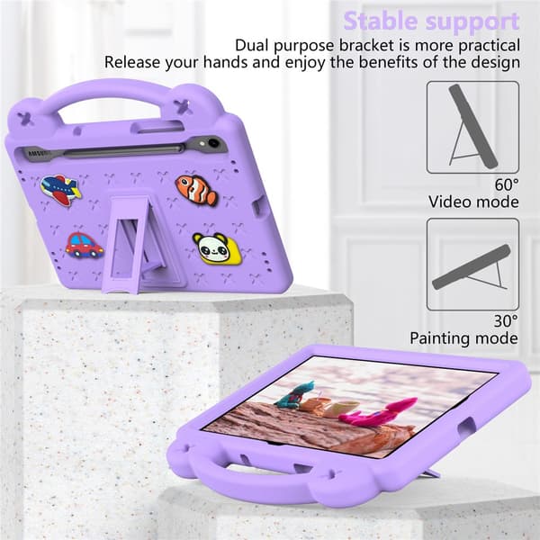 Stødsikkert EVA Cover Samsung Galaxy Tab S9 FE Kickstand Lilla