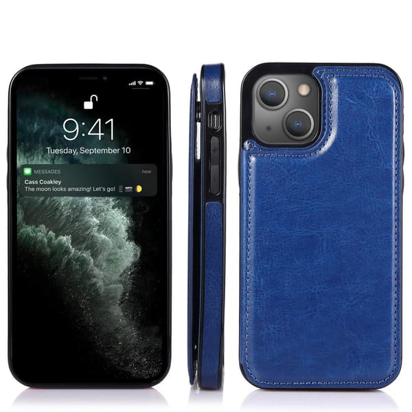 iPhone 14 Plus -kotelo lompakolla, sininen