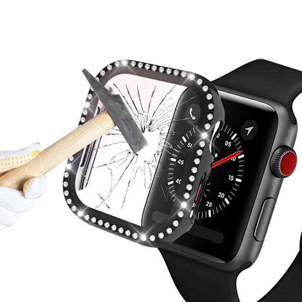 Apple Watch 44mm Cover og Skærmbeskyttelse Hærdet Glas Sort