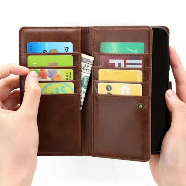 Lompakkokotelo Multi-Slot iPhone 14 Pro Ruskea
