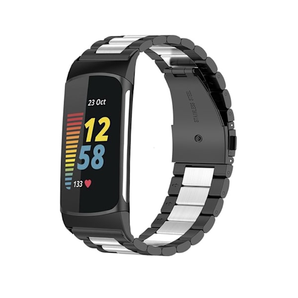 Metalarmbånd Fitbit Charge 5 Sort/Sølv