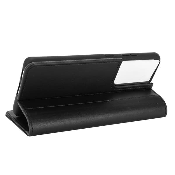 Ægte læder etui Samsung Galaxy S21 Ultra Sort