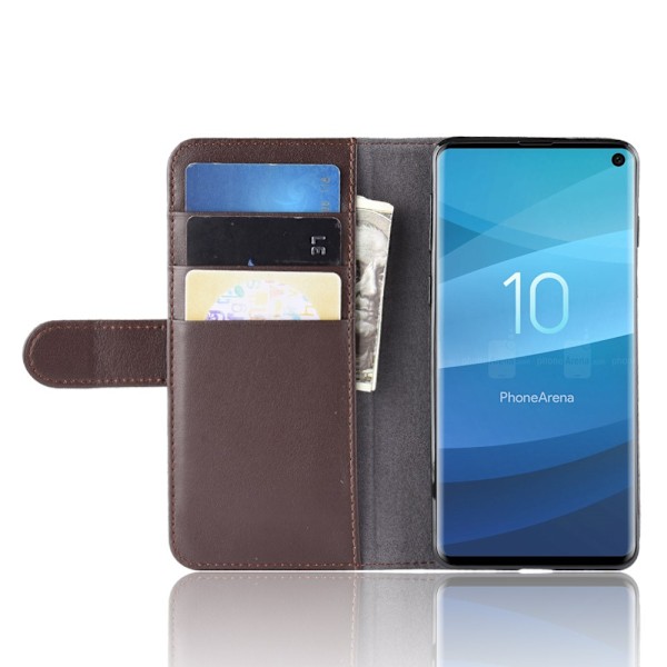 Aito nahkakotelo Samsung Galaxy S10 Ruskea