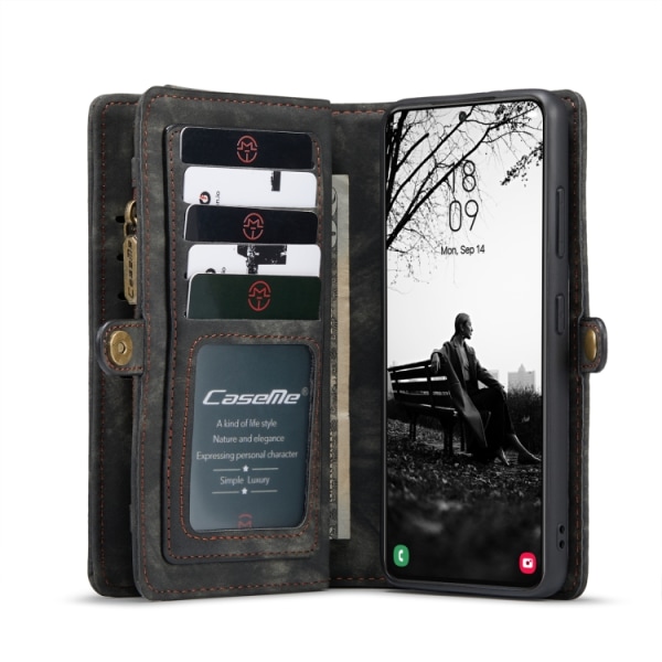 CaseMe Multi-Slot 2 i 1 Pungetui Galaxy S22 Plus Sort