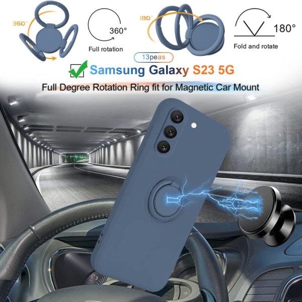 Samsung Galaxy S23 Cover Med Ring Holder Blå