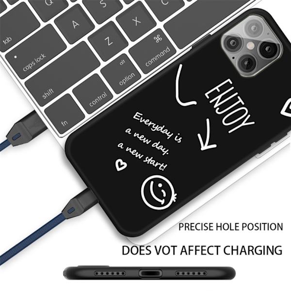 Bogstavs Motiv Skal iPhone 12 Pro Max Sort