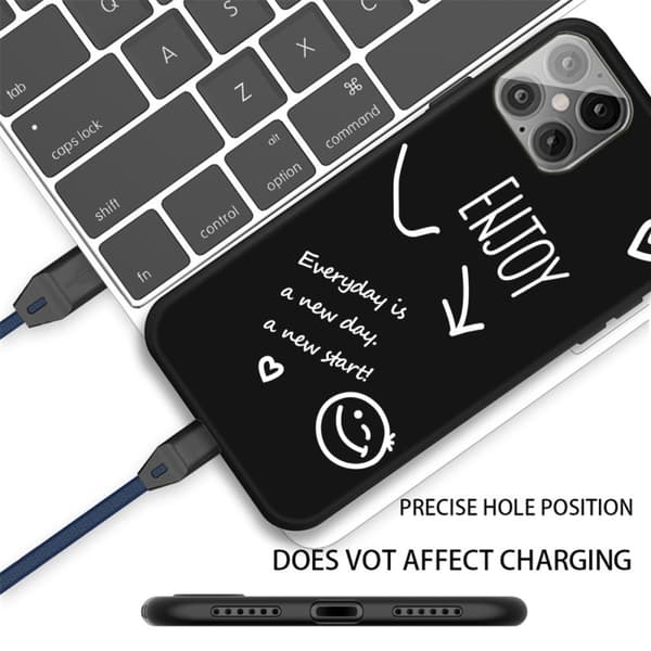 Bokstavs Motiv Skal iPhone 12 Pro Max Svart