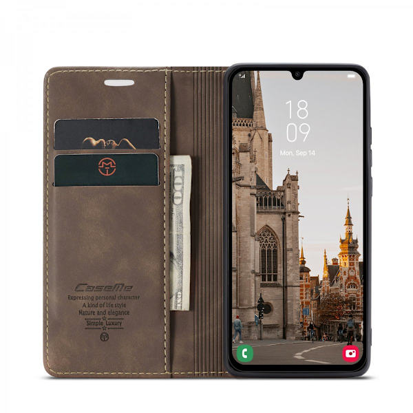 CaseMe Slim Lompakkokotelo Samsung Galaxy A15 Ruskea