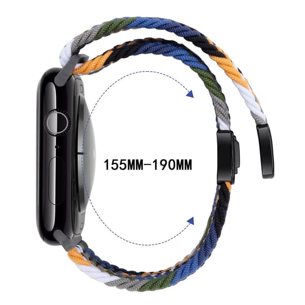 Elastiskt Vävd Nylonarmband Apple Watch 41mm Series 9 Svart