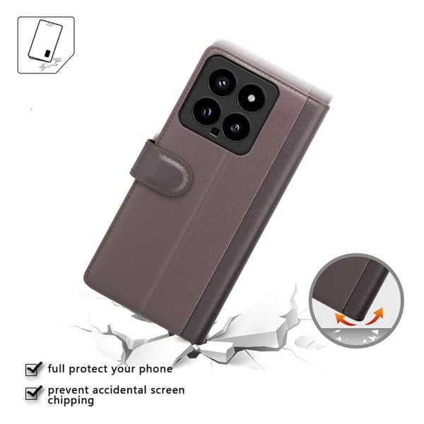 Äkta Läderfodral Xiaomi 14 Brun