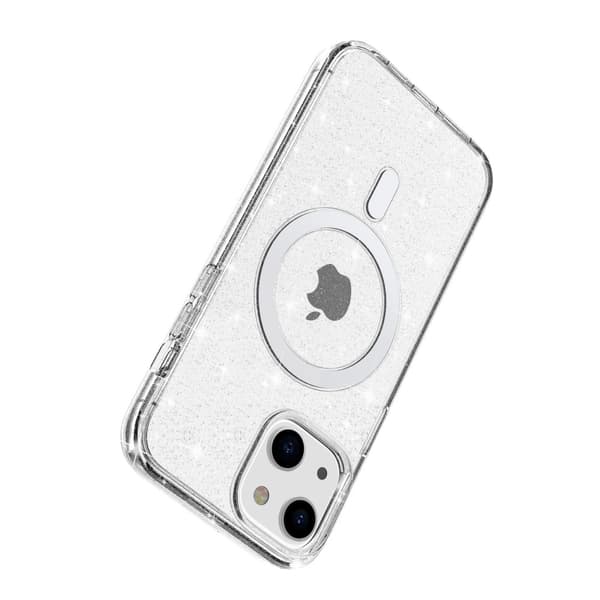 Glitter MagSafe -kuori iPhone 14 läpinäkyvä