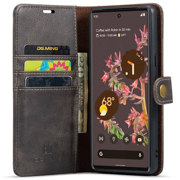 DG.MING 2-i-1 Magnet Pung Google Pixel 7 Brun