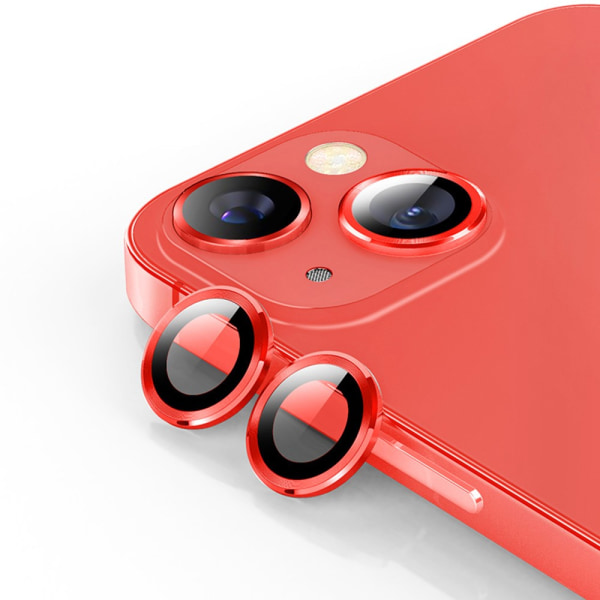 Hat Prince Lens Cover iPhone 14/14 Plus Hærdet glas Rød