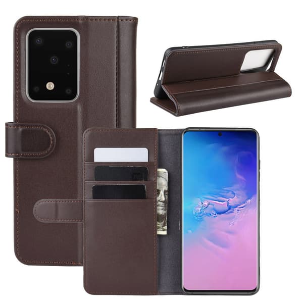 Ægte læder etui Samsung Galaxy S20 Ultra Brun