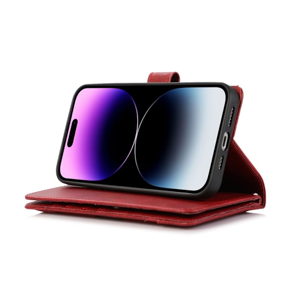 Pungetui Multi-Slot iPhone 15 Pro Rød