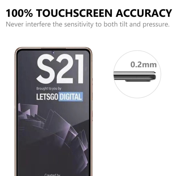 Full Cover Hærdet glas skærmbeskytter Samsung Galaxy S21 Sort