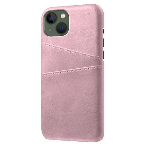 Läderskal Med Kortfack iPhone 15 Rosa