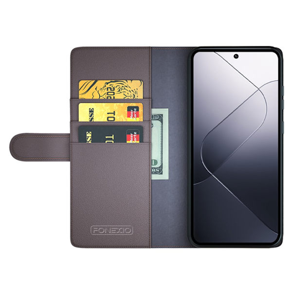 Äkta Läderfodral Xiaomi 14 Pro Brun