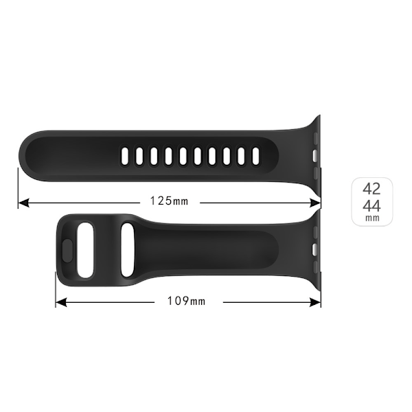 Silikonrem Apple Watch Series 10 46mm Sort
