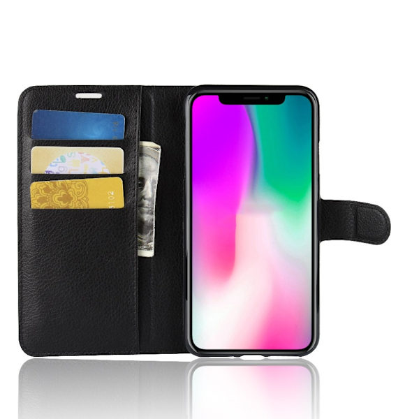 Mobilcover Læder iPhone XR Sort