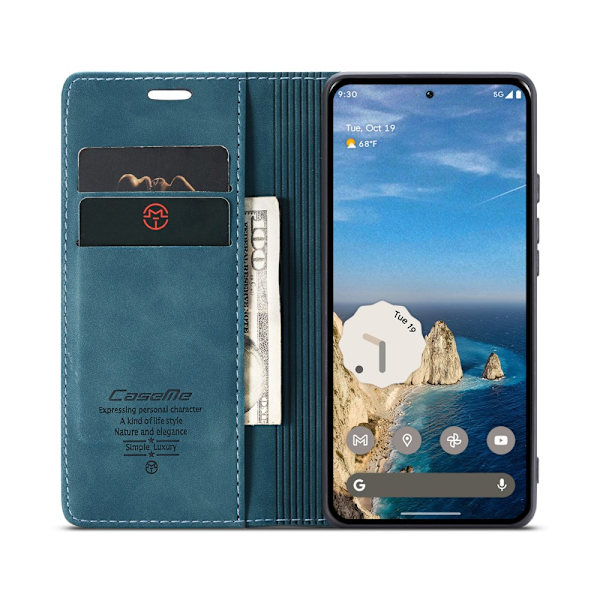 CaseMe Slim Plånboksfodral Google Pixel 9 Blå