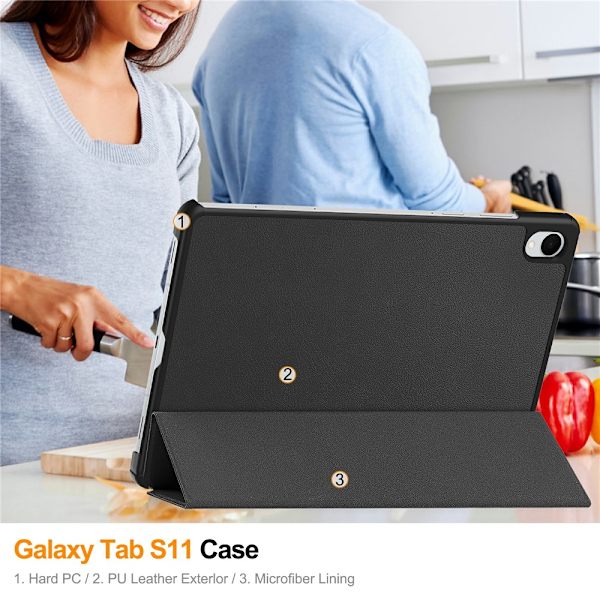 Samsung Galaxy Tab S11 Kotelo Tri-fold Musta