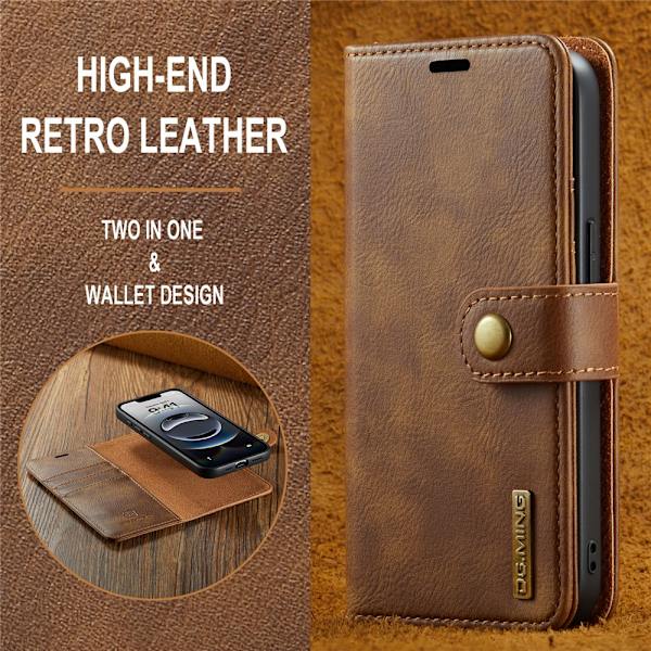 DG.MING 2-i-1 Magnet Wallet iPhone 16e Cognac