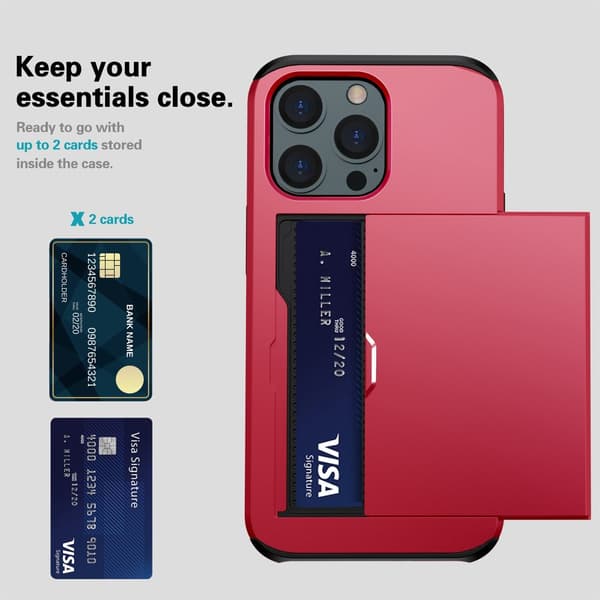 Skal Korttikotelolla iPhone 14 Pro Max Punainen