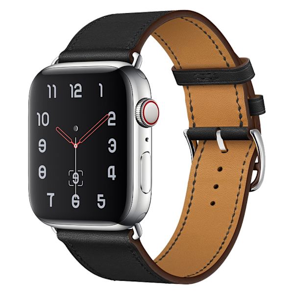 Äkta Läderarmband Apple Watch 38/40/41 mm Svart