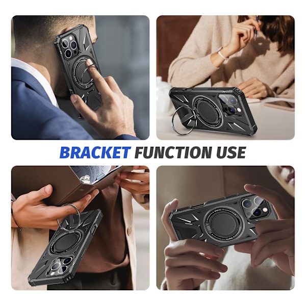 Hybridskal iPhone 16 Pro MagSafe Ring Sort