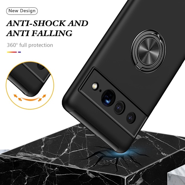 Etui med Ringholder til Google Pixel 7 Pro Sort