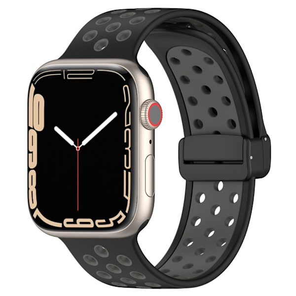 Silikonearmbånd Sport Apple Watch 45mm Series 9 Sort/Grå