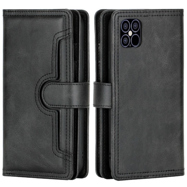 Nahkainen lompakkokotelo, monipaikkainen iPhone 13 Pro Max, musta