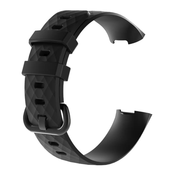 Silikonarmband Fitbit Charge 3/4 Svart (Storlek: L) (S) S
