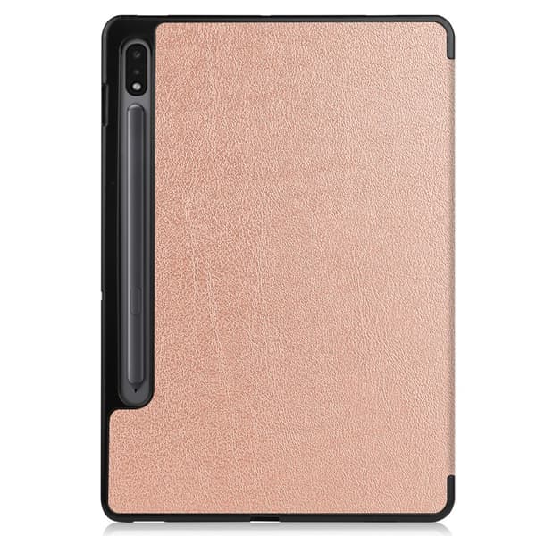 Tri-Fold Galaxy Tab S7/S8 Etui med S Pen-holder Roséguld
