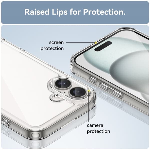 Hybrid Edge Skal iPhone 16 Plus Transparent