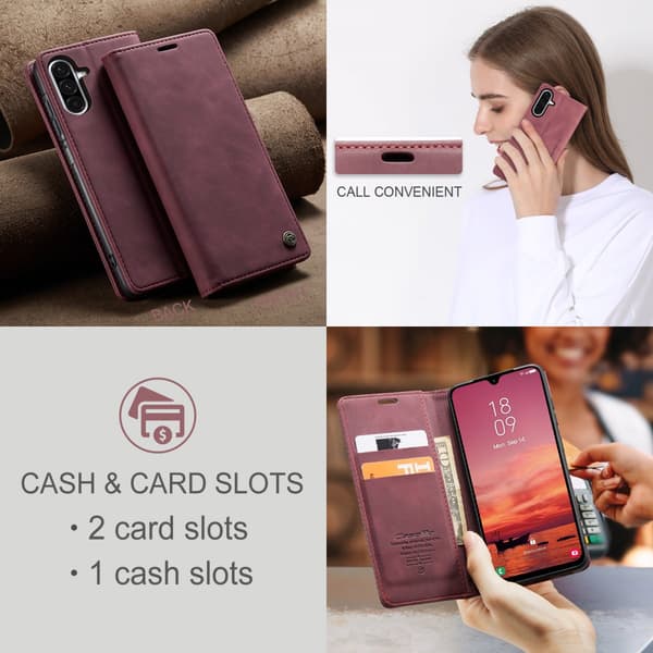 CaseMe Slim Plånboksfodral Samsung Galaxy A17 Röd