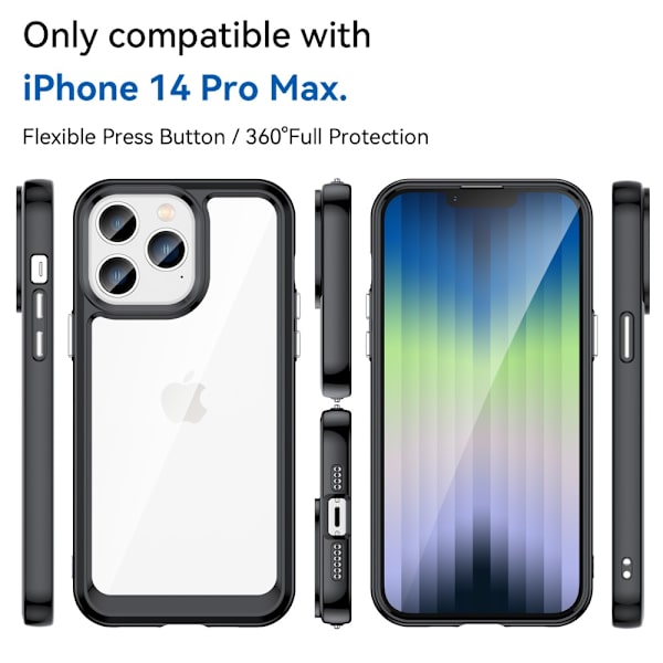 Hybrid Edge Case iPhone 14 Pro Max Musta