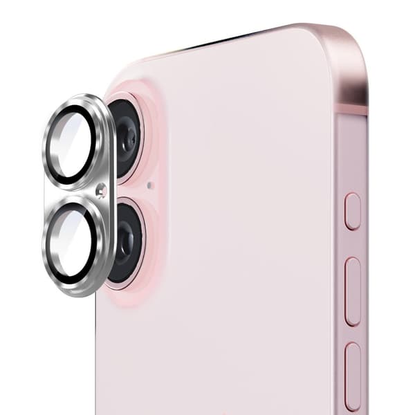 Hat Prince Kameraskydd Aluminium iPhone 16 Plus Silver