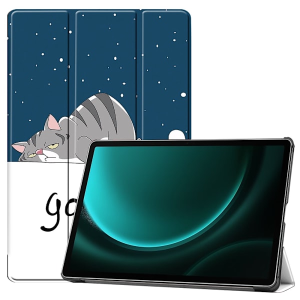 Samsung Galaxy Tab S9 FE Plus -kotelo Tri-fold Kissa