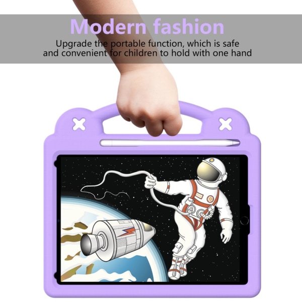 Iskunkestävä EVA-suojus iPad 10.2 8th Gen (2020) Kickstand Purple