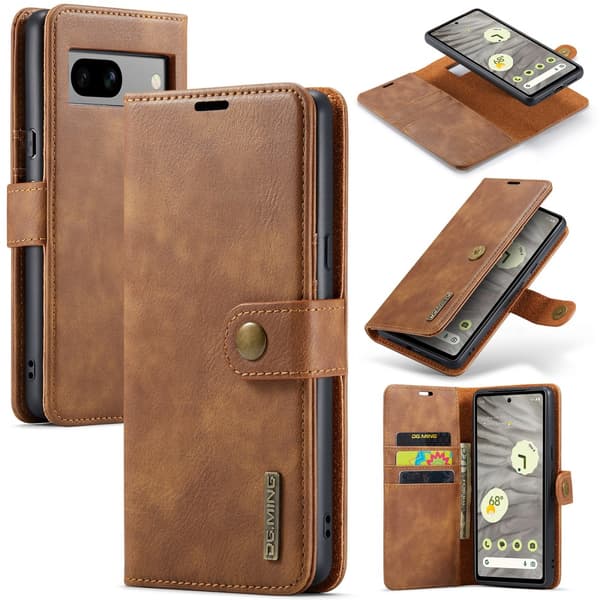 DG.MING 2-i-1 Magnetiskt Plånboksfodral Google Pixel 7a Cognac