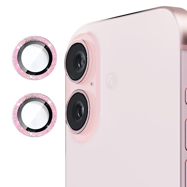 Hat Prince Glitter Linsebeskyttelse iPhone 16 Plus Rosa
