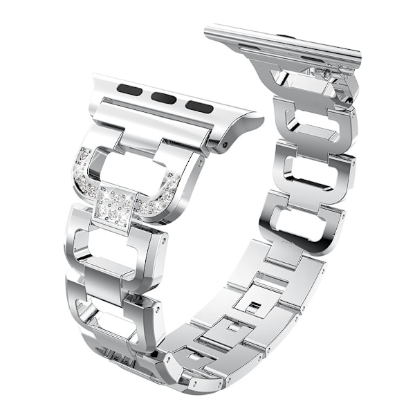 Rhinestone-metallrem för Apple Watch 38/40/41 mm Silver