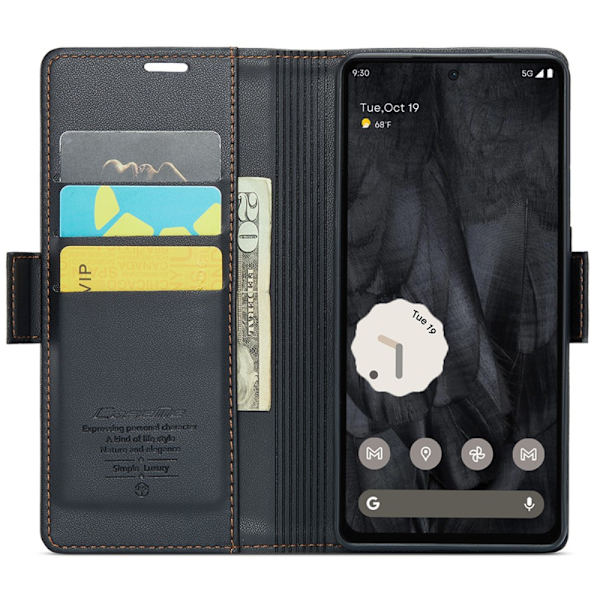 CaseMe Slim Pungetui RFID-beskyttelse Google Pixel 8 Pro Sort