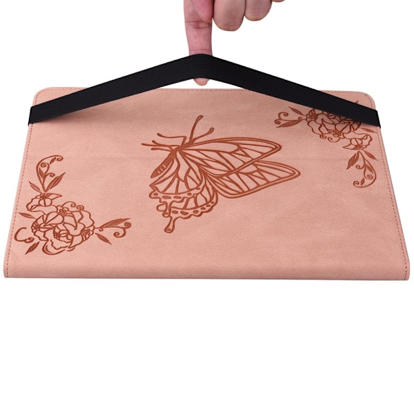 Läderfodral iPad 10.9 10th Gen (2022) Fjärilar Rosa
