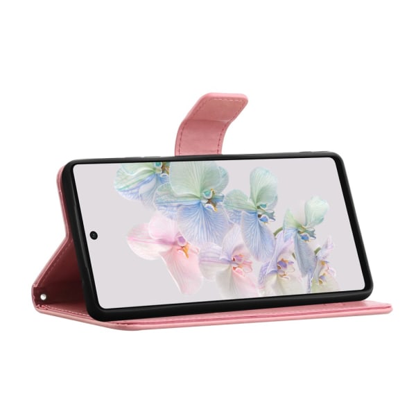 Läderfodral Fjärilar Google Pixel 7a Rosa